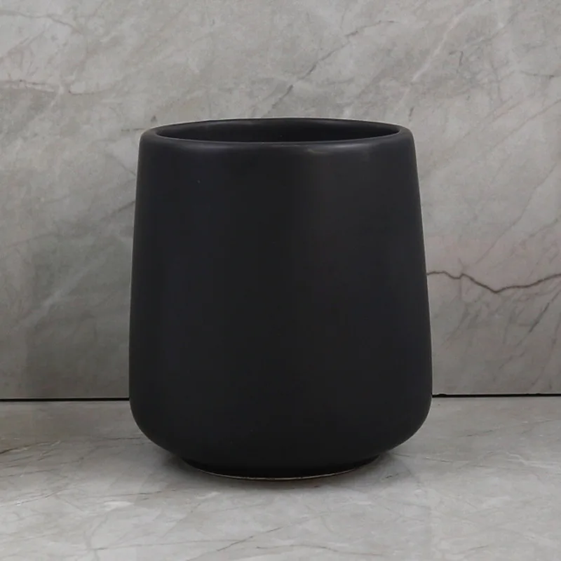 bathroom accessories set black soap dispenser ceramic toothbrush cup hand sanitizer shampoo bottle black shower liquid bottle free global shipping