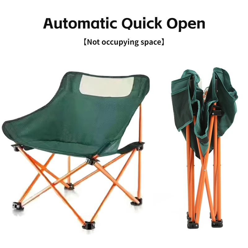 

2Pcs khaki Camping Chair Portable Outdoor Chair Aluminum Alloy Wood Grain Folding Chair Camping Equipment Kermit chair