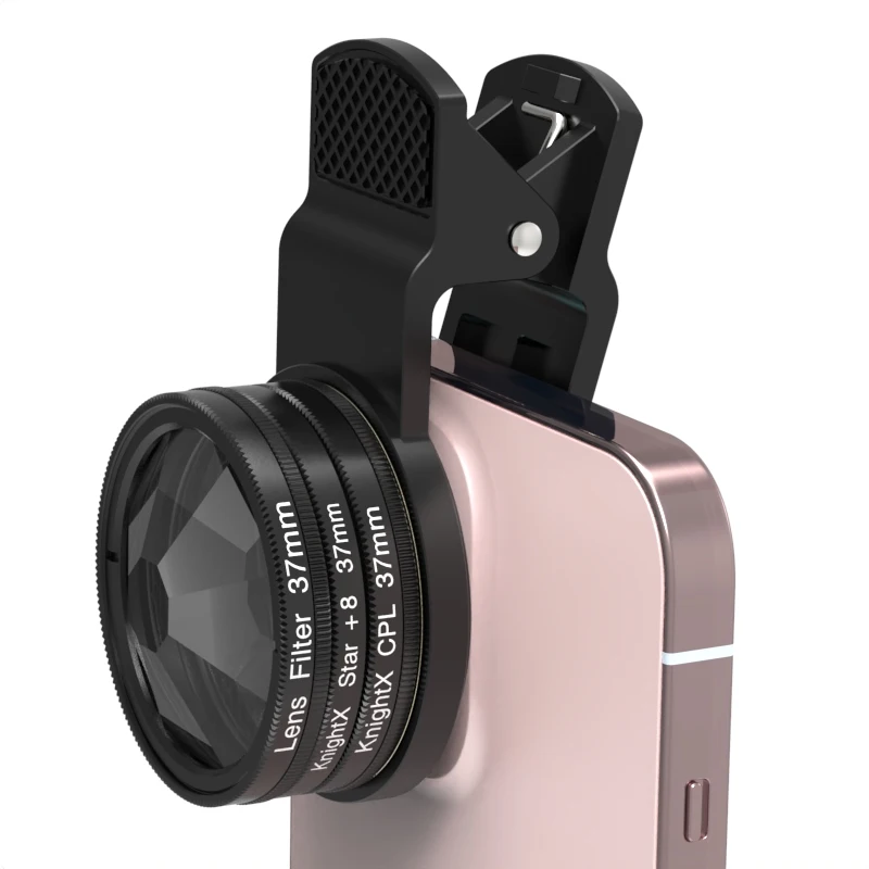 

KnightX Clip Prism 37mm 52mm 55mm 58mm Professional Camera Macro Lens CPL Star Variable ND Filter all smartphones mobile phone