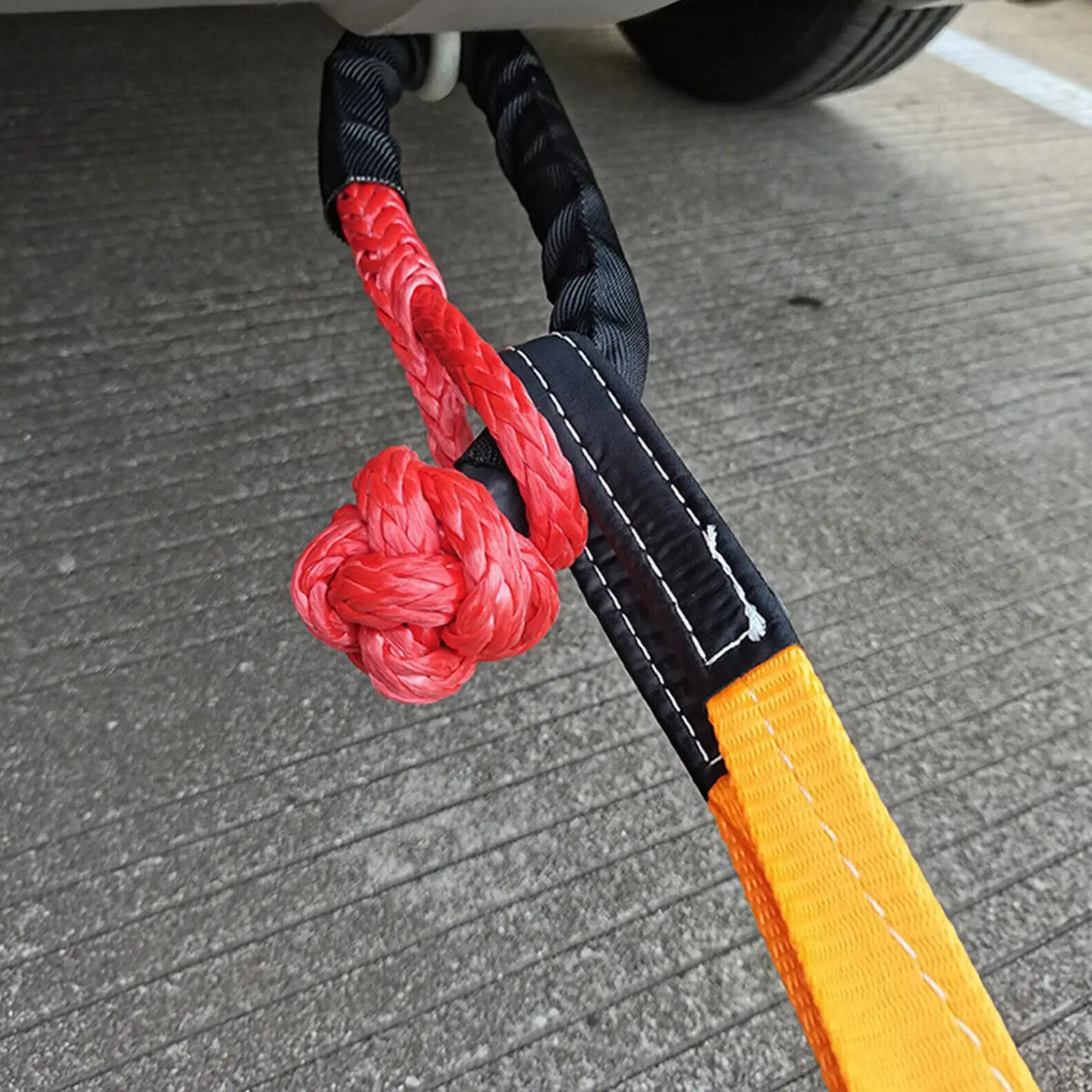 

55000lbs 1/2 "x22" противоударный Синтетический Мягкий с веревкой тяжелый внедорожник Скоба защитный ремешок снаряжение втулка буксир R6d0