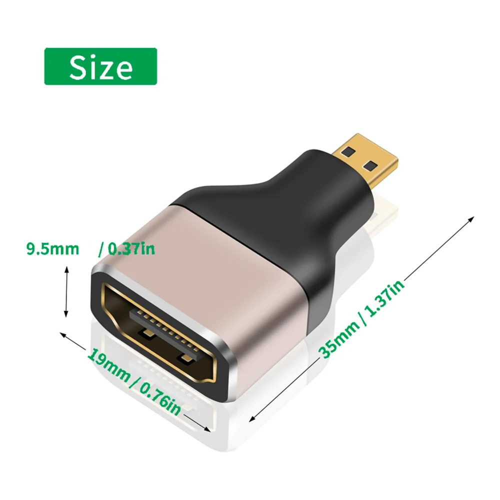Адаптер Bonola Micro HDMI-HDMI 8K 2 шт. разъем мама на HDMI папа поддержка при 60 Гц для