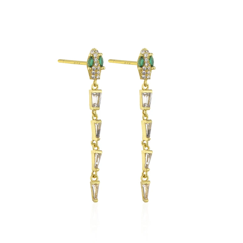 

SIPENGJEL Fashion Cubic Zircon Gold Snake Hoop Earrings Punk Small Circle Piercing Earrings for Women Man Jewelry Wholesale