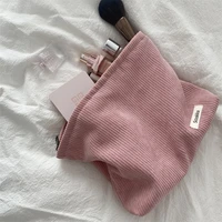 travel bag lipstick organizer cases fashion zipper clutch phone purse corduroy women cosmetic bag cotton cloth makeup pouch hand