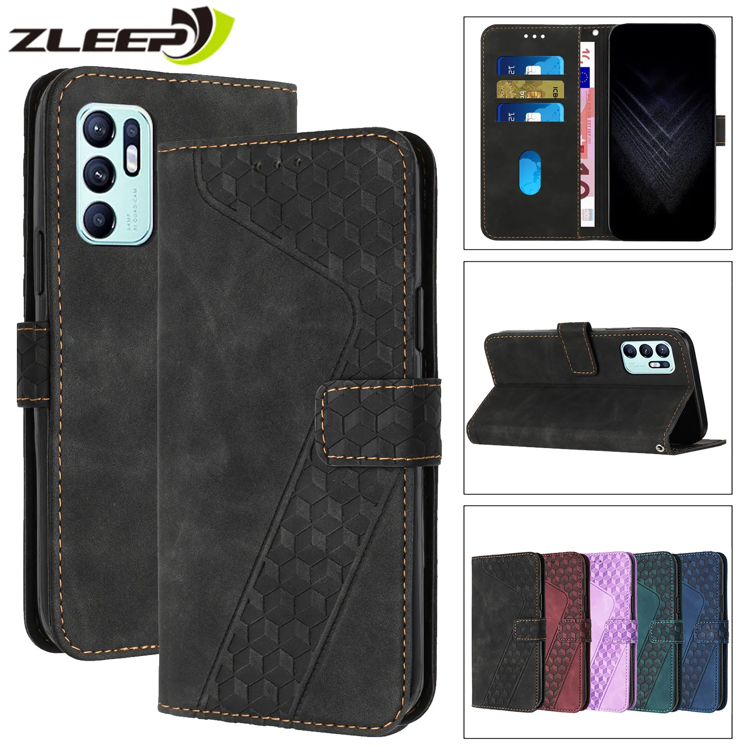 

Leather Flip Phone Case For OPPO A95 A94 A93 A92 A72 A52 A32 A12 A74 A53 A73 A33 A31 A56 A54 A15 A35 A9 A8 A7 A11 A5 A16 S Cover
