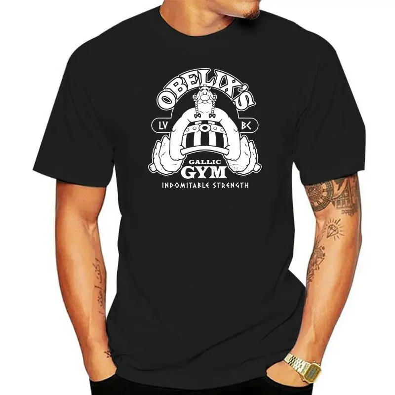 

Obelix Gym T-Shirt Schwarz Gallier Germane Idefix Fix Germane Gym