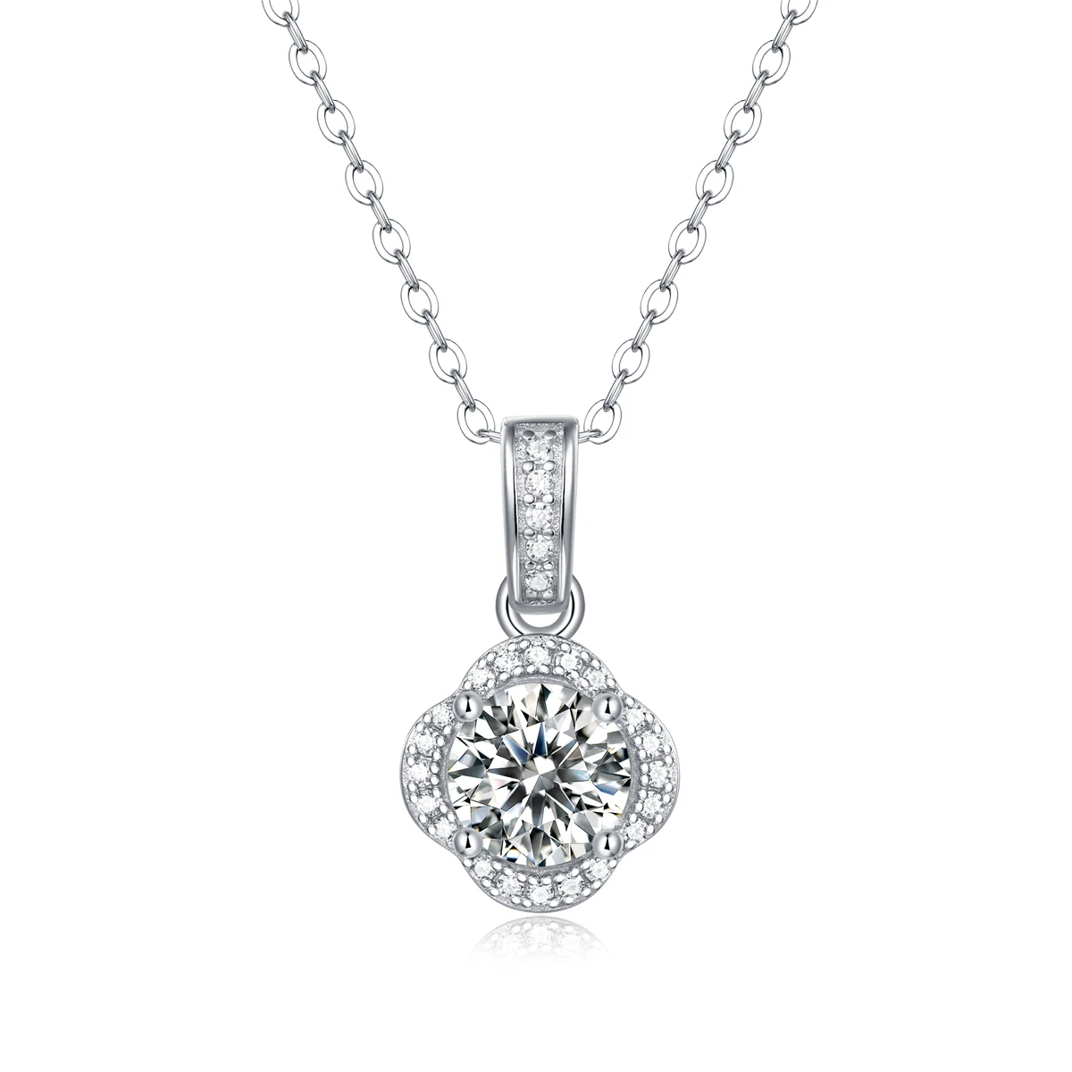 

100% 925 Sterling Silver 1 Carat Real Moissanite High Quality Women's Pendant Necklace Wedding Party Bridal Boutique Jewelry
