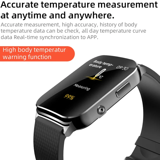 Non-invasive Blood Glucose ECG+PTT Smart Watch 1.83" Screen Blood Pressure Oxygen Body Temperature Smartwatch 60+Dials Watch Men 5