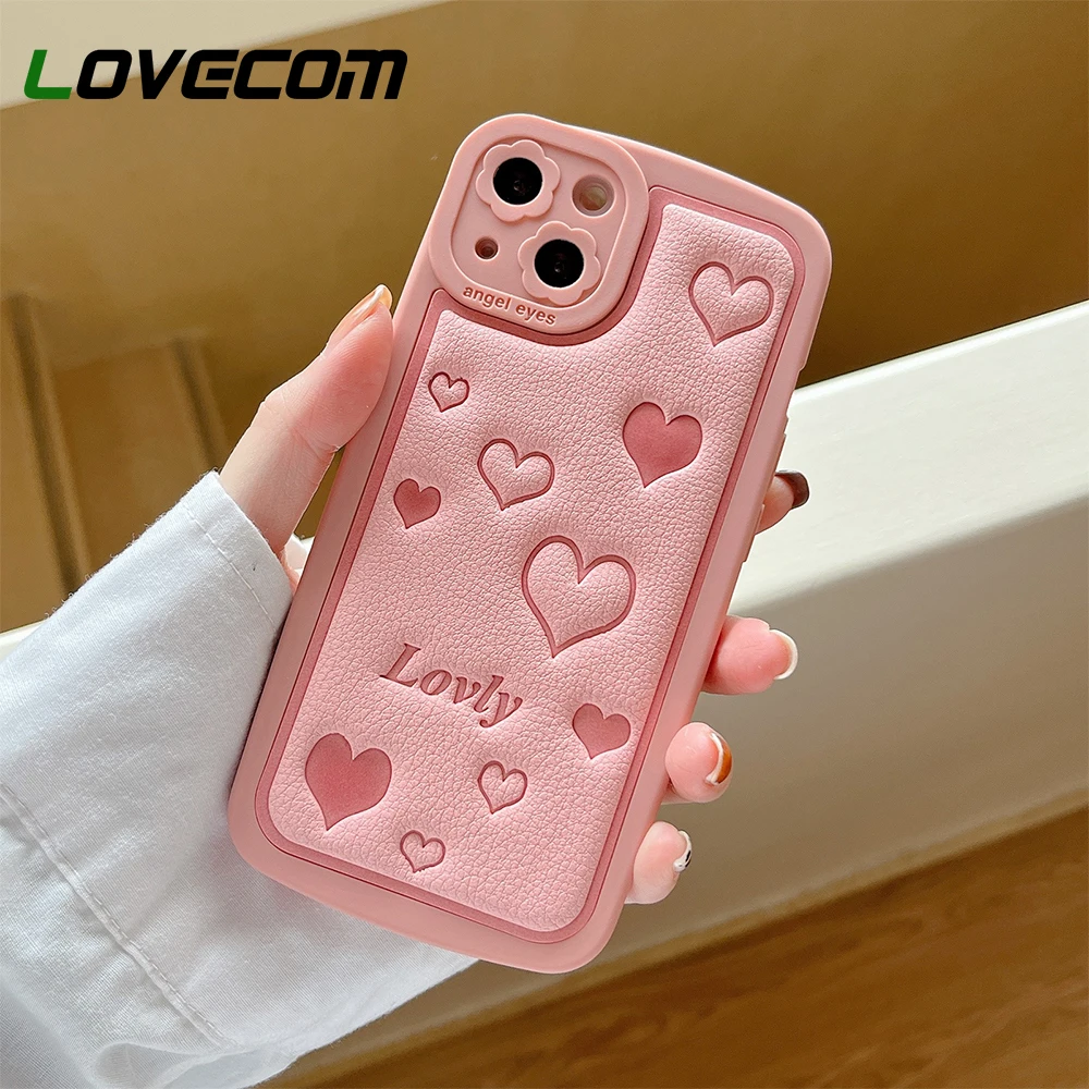 Защитный чехол INS для телефона с сердечками цветами и камерой iPhone 13 Pro Max 11 12 XR X XS 7 8