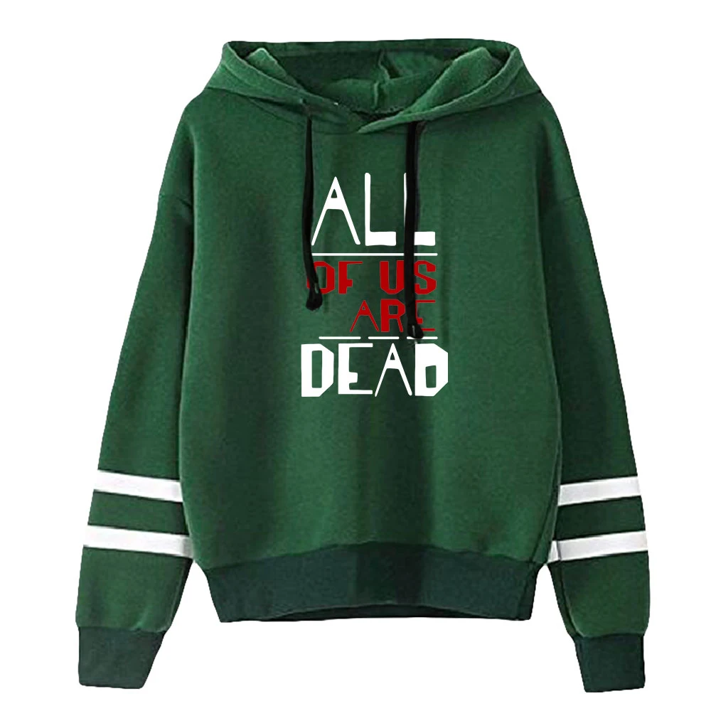 

Korean TV Hoodie All of Us Are Dead Letters Print Unisex Pocketless Sleeve Women Mens Sweatshirts Harajuku Streetwear Clothes