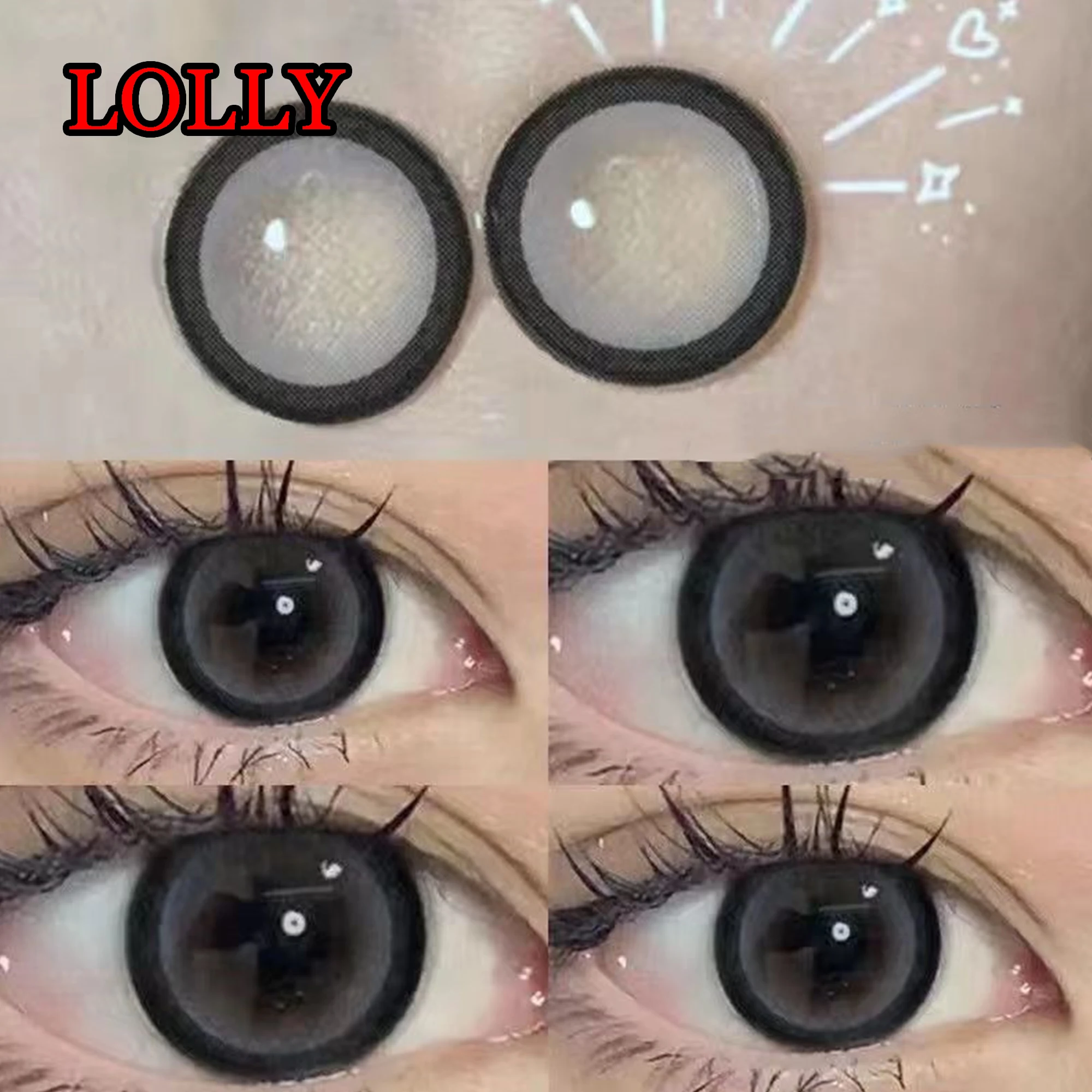 

Unisex 14.5mm Beautiful Pupil Cosmetic Colorful Contact Lens for Women Eye Makeup with Prescription Lolly