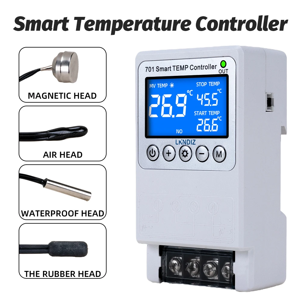 Controlador de temperatura inteligente, Control de termostato constante, interruptor de Control de tiempo, Control de ciclo, opción de cabezal de Sensor múltiple