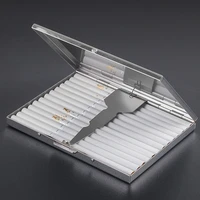 stainless steel extra slim cigarette case for 100mm slim cigarettessilver flat cigarette holder