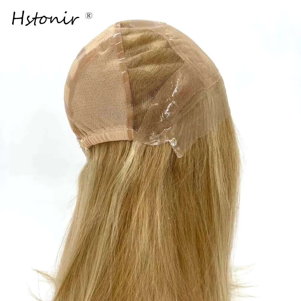 Hstonir Wigs For Women Human Hair Medical Wig European Remy Hair Blonde Lace Front Natural Real Hairpiece Pelucas Original G043