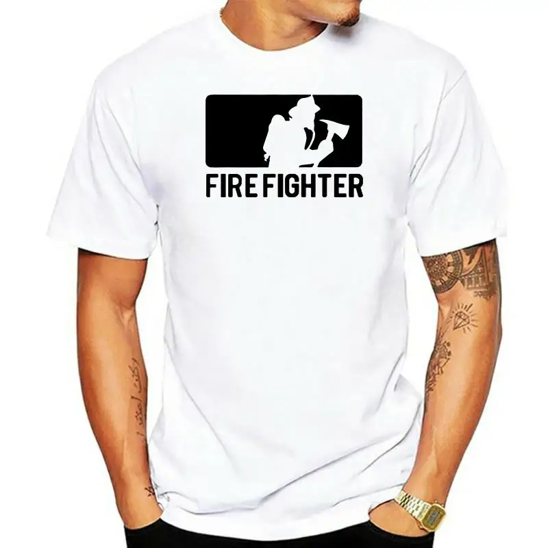 

Firefighter Fireman Cotton Basic Tshirt Men's Casual Tops Tees Short Sleeve Printed T-shirt Camisas Hombre Top Quality