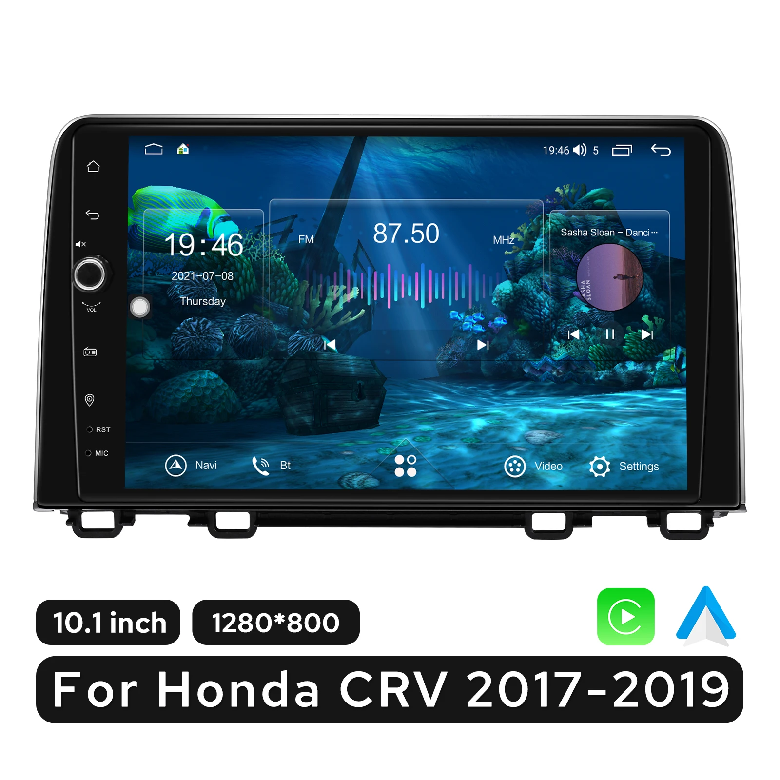 

Newest 10.1 Inch Car Radio Audio System For Honda CRV CR-V 2017-2021 Multimedia Player Navigation Android Auto Carplay Bluetooth