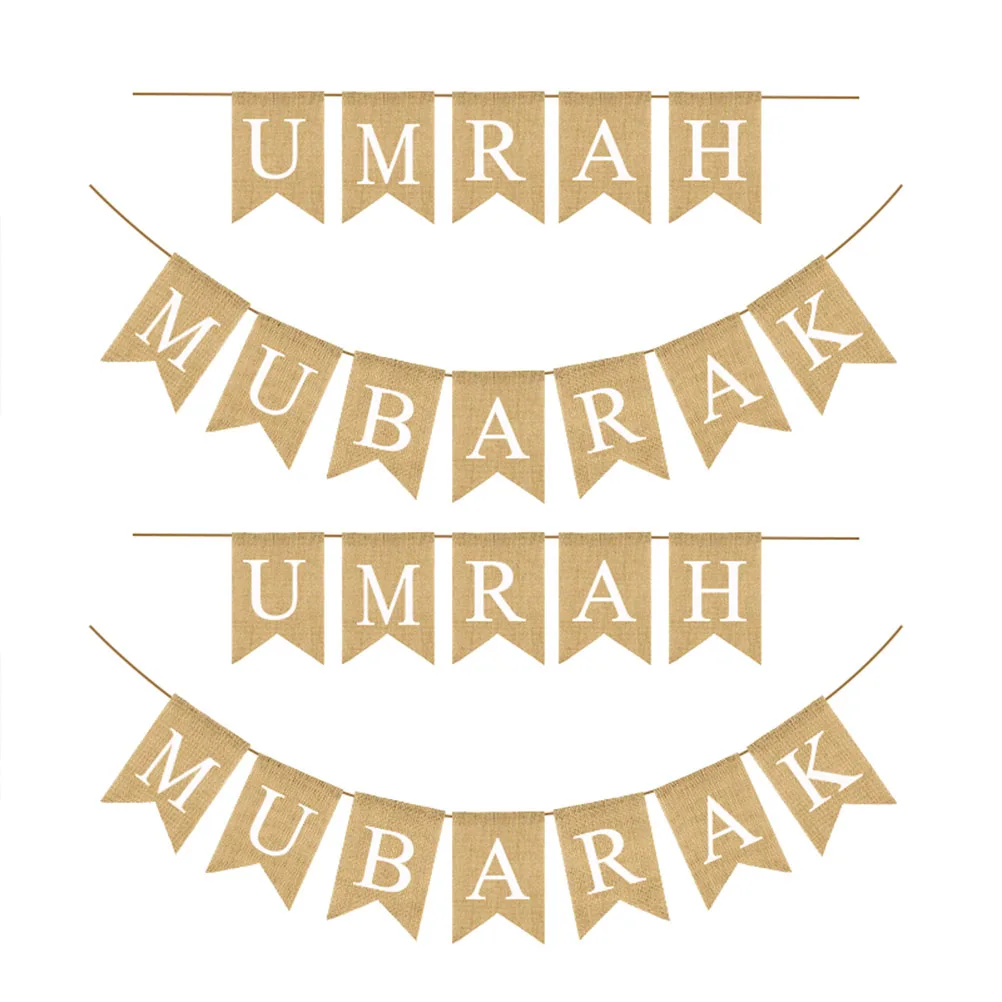 Фестиваль Рамадана флаг Омра Мубарак баннер с принтом из мешковины овсянка