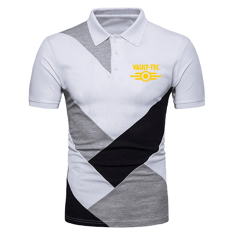 

Vault Tec Video Game Fallout 2 3 4 Men Polo Shirt Short Sleeve Polo Shirt Contrast Color New Clothing Summer Streetwear Casual
