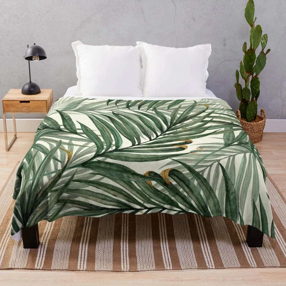

Palm Leaves Throw Blanket jacquard blankets ands heavy blanket luxury designer blanket