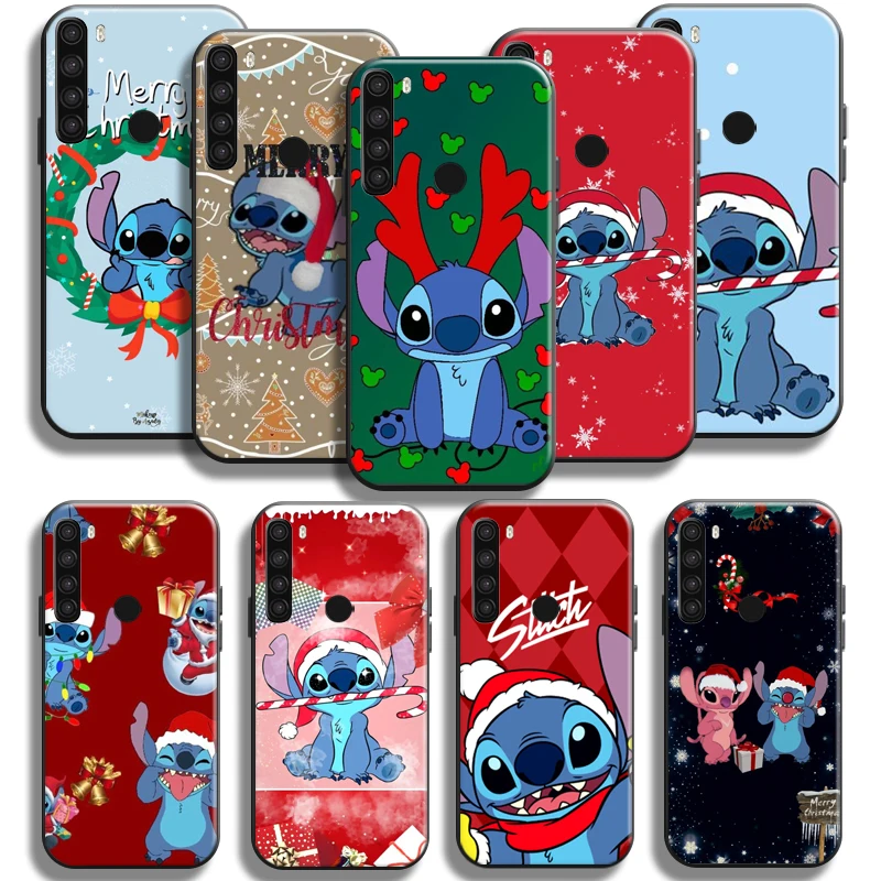 

Merry Christmas Lilo Stitch Phone Case For Xiaomi Redmi Note 8 8T 8 Pro For Redmi 8 8A Black Carcasa Funda Silicone Cover Coque