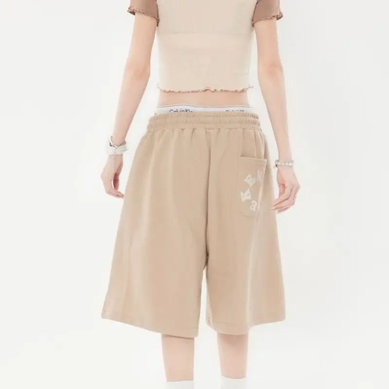 STSVZORR 2023 American Retro Loose Fit Sports Men's and Women's Wide Leg Shorts Summer Unisex Casual Pants