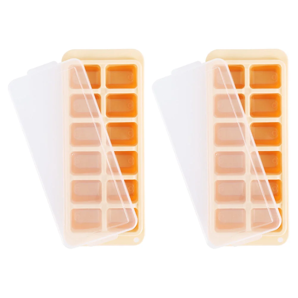 

2Pcs Durable Ice Cube Molds DIY Ice Moulds Practical Ice Cube Makers with Lid