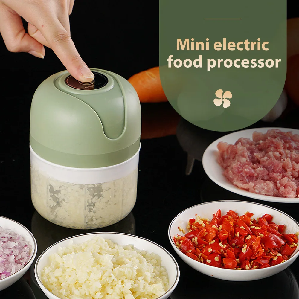 

Mini Electric Vegetable Cutter Chopper Garlic Masher Crusher USB Rechargeable Ginger Meat Grinder Food Processor Kitchen Gadget