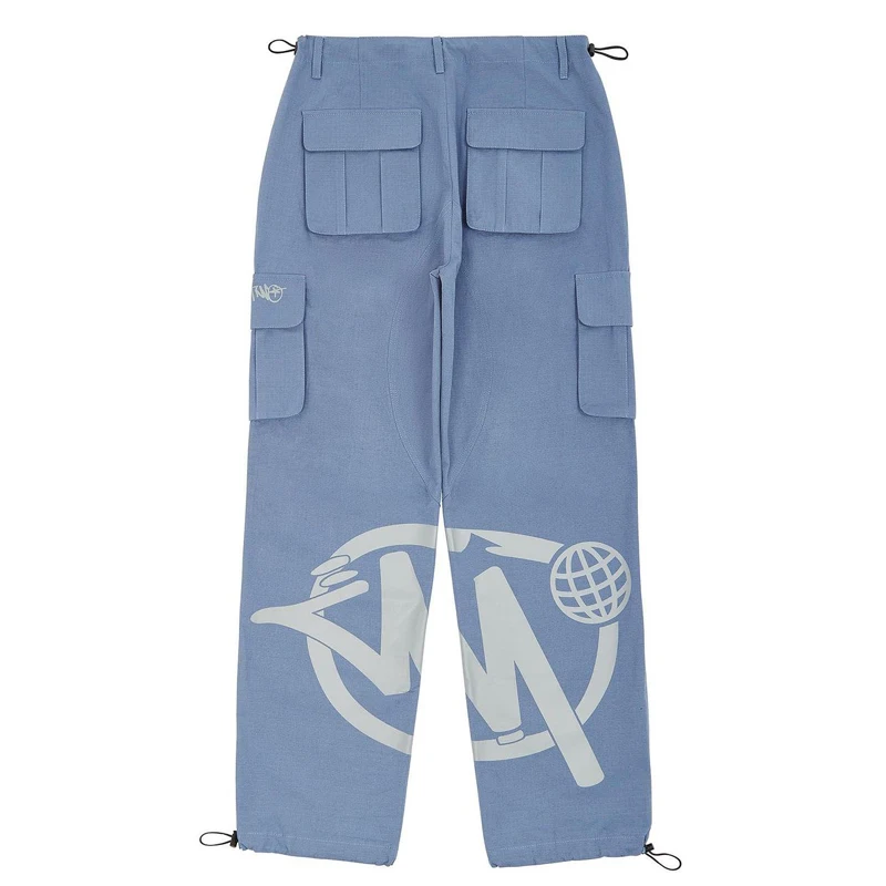Hip Hop Y2K Overalls Man Retro Loose Jeans Pockets Wide Leg High Waist Jumpsuit Straight Tube Loose Denim Trousers Street Wear