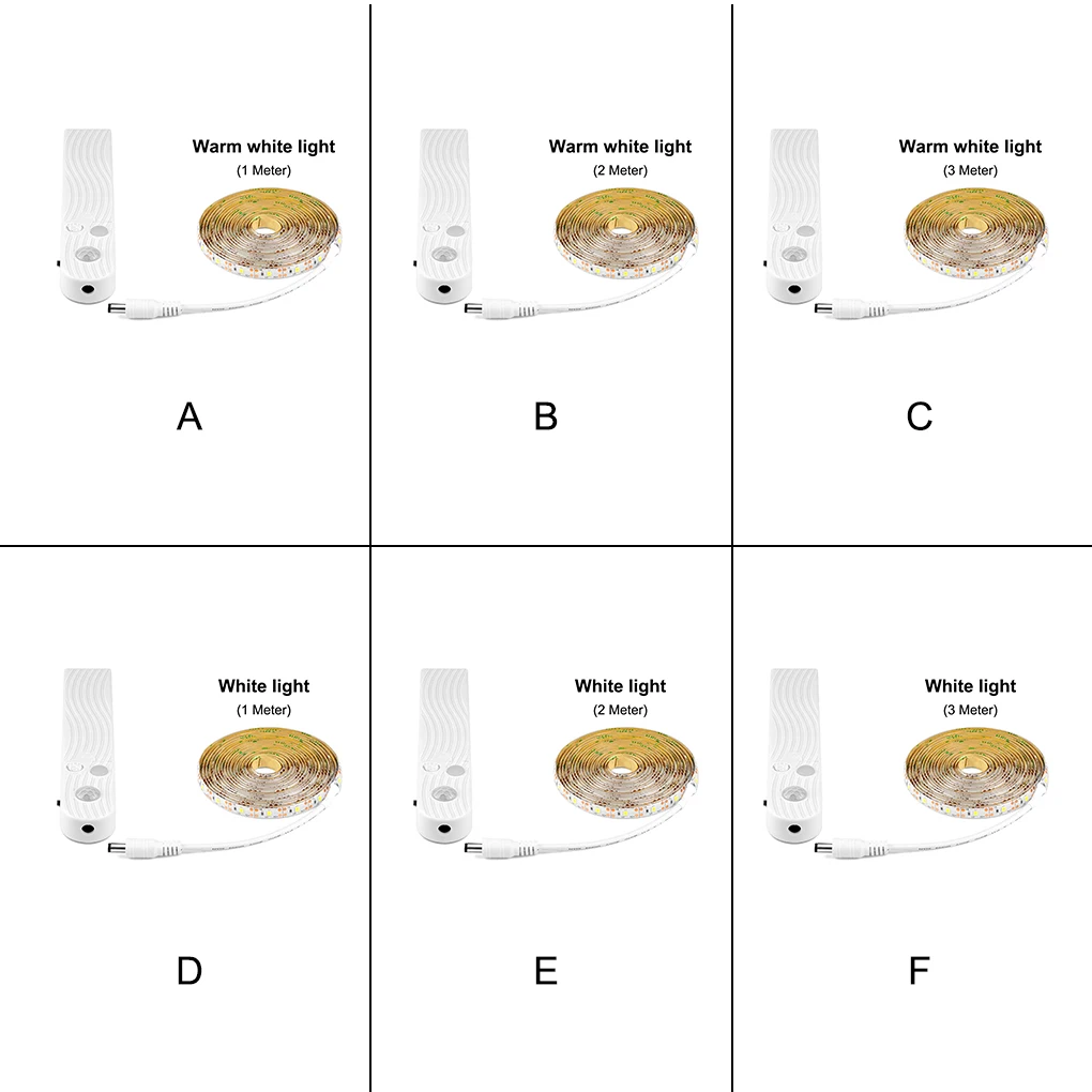 

Светодиодная лента с датчиком движения, освещение для дома и кухни, высокая яркость, белый свет, 2 м