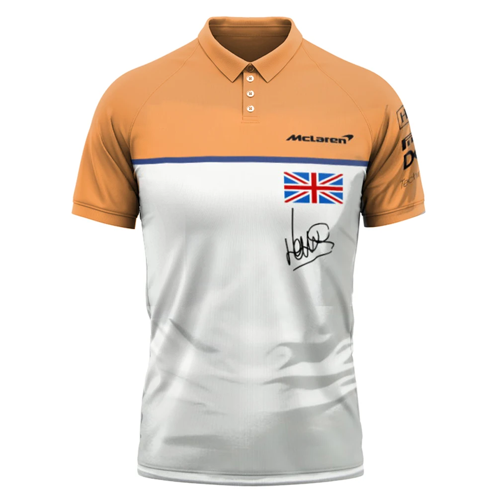 

Mclaren F1 Men's And Women's Polo, 3d Racing Printed Polo Shirt, Lando Norris, Formula One Team, Lapel, Large Street Clothes