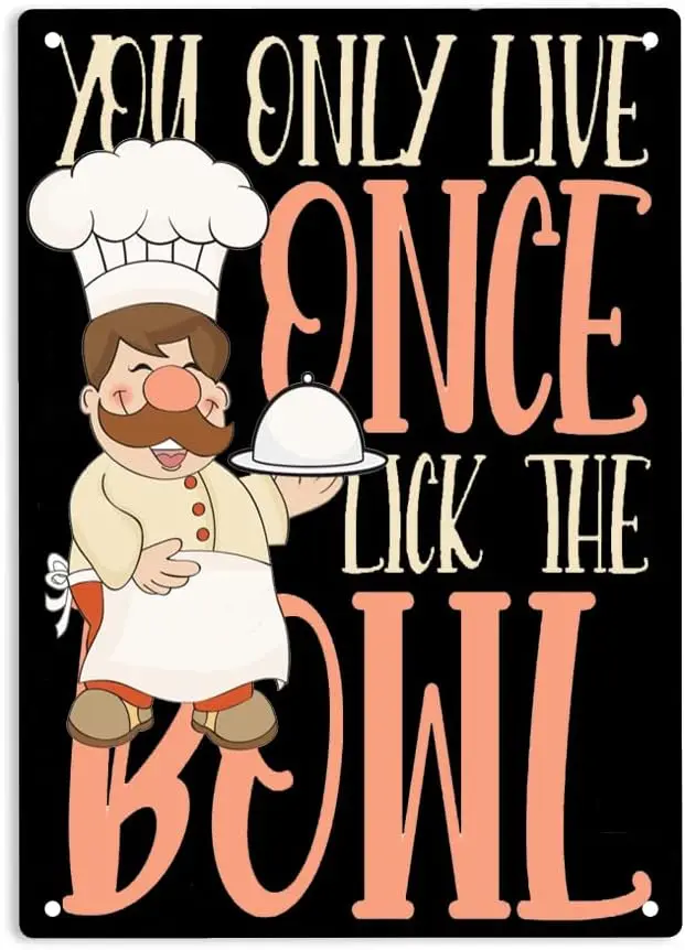 ERMUHEY Baker You Only Live Once Lick the Bowl Знак Металлические жестяные вывески плакат пекаря для