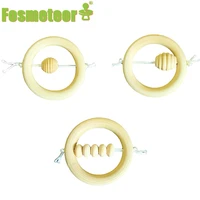 fosmeteor new 1pcs handmade natural wooden love children rattle rattle tooth glue pendant diy baby teething products toys gift