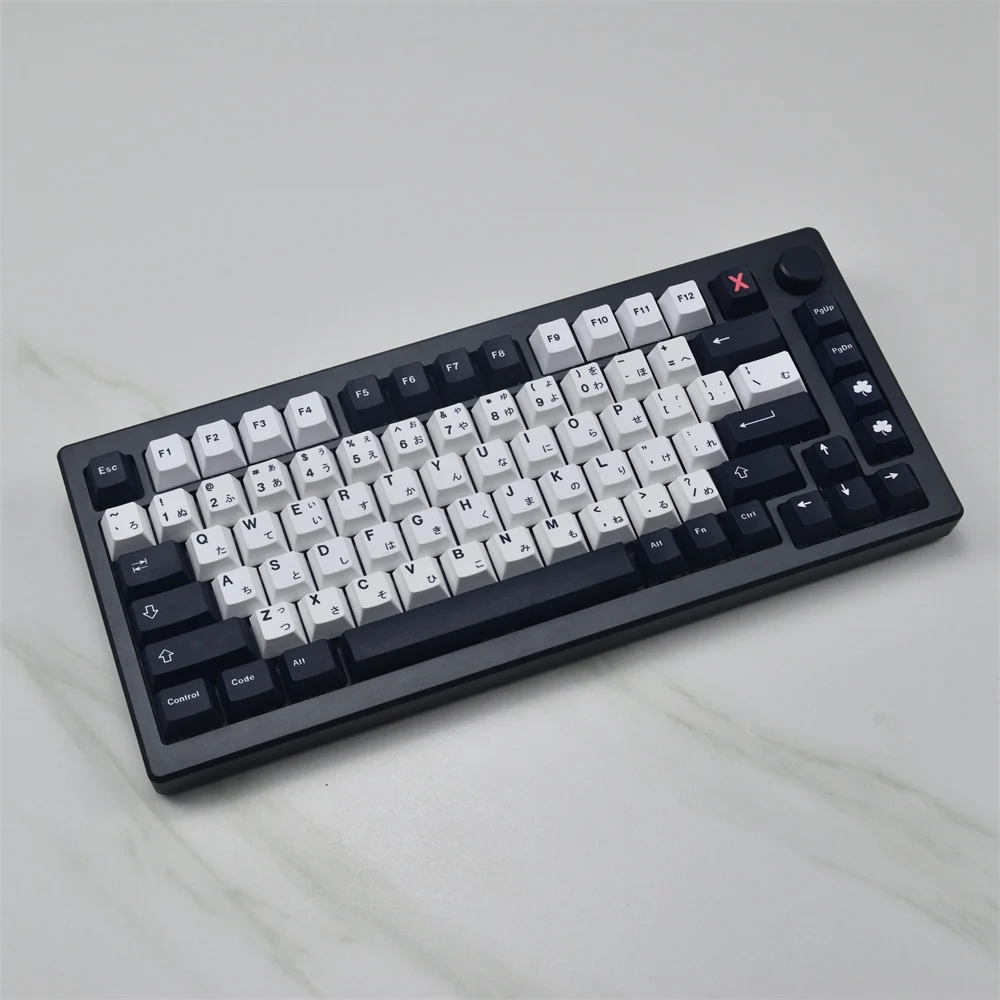 129 Keys GMK Minimal Black White Japanese Keycaps Cherry Profile PBT Dye Sublimation Mechanical Keyboard Keycap For MX Switch