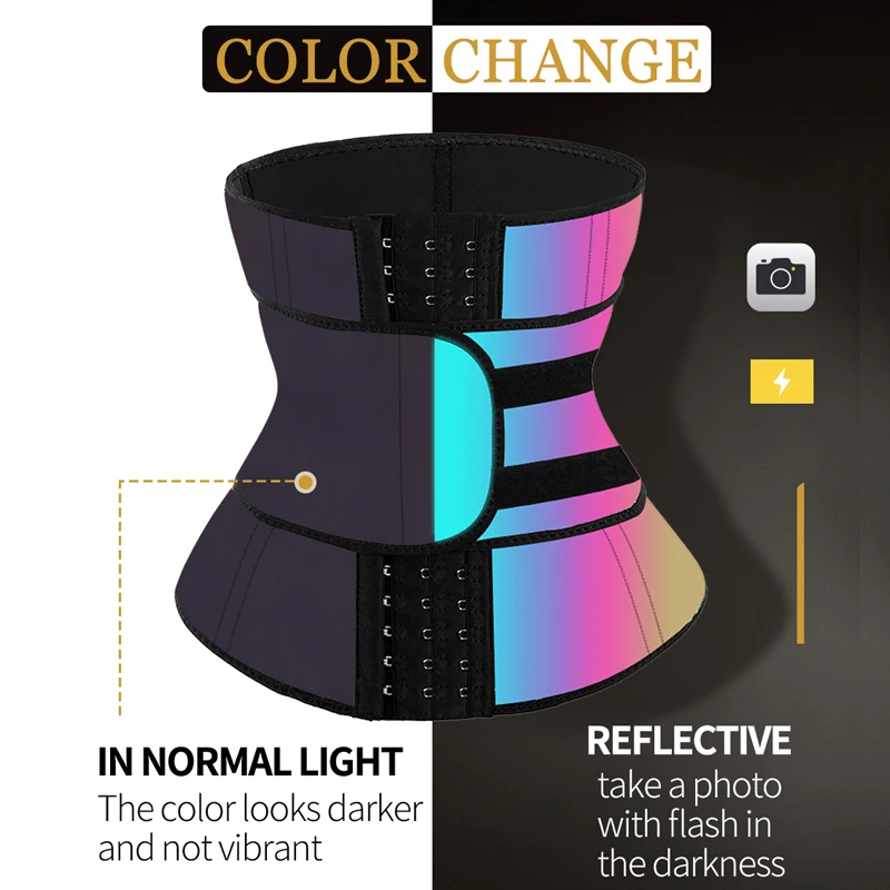 Reflective Waist Trainer Corset for Women Slimming Sexy Body Shaper Shapewear Sweat Neoprene Sport Girdle Lose Belly Fat