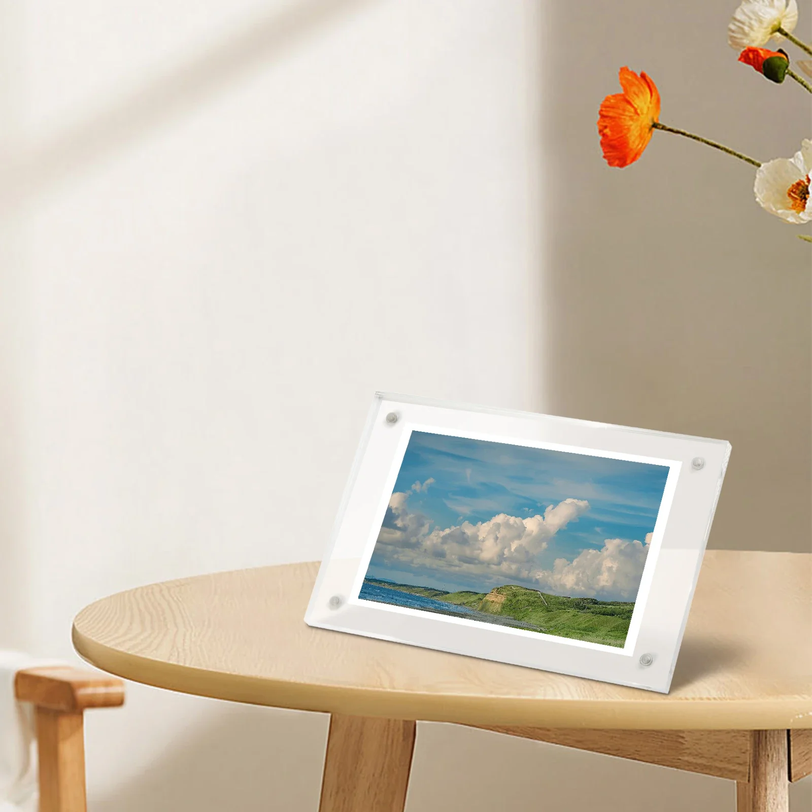 Прозрачная фотография = искусственная tand Do uble Sid Fra e Storag ======================== Rack Home Decor