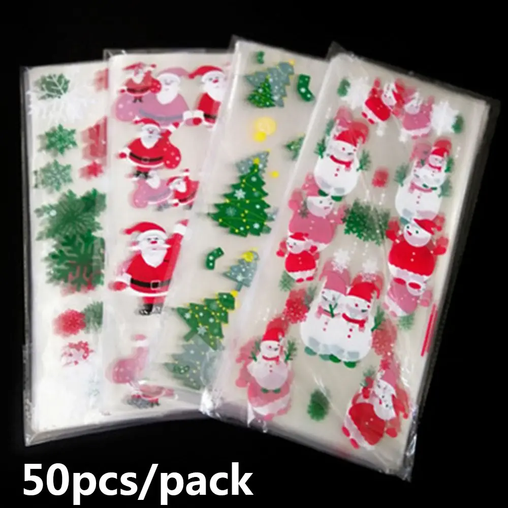 

Рождественские подарки для детей, свадебные сувениры, пластиковая упаковка для выпечки, рождественские пакеты для конфет с Санта-Клаусом, снеговиком, контейнер для закусок, печенья