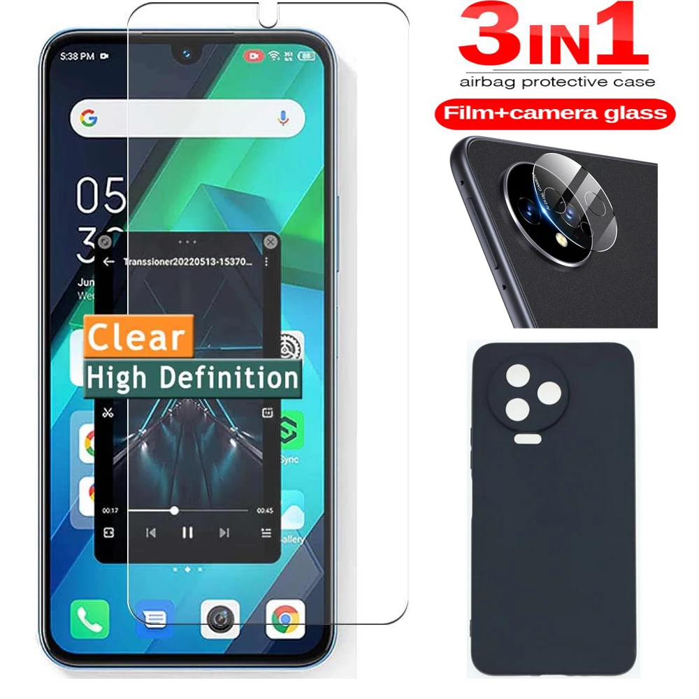 

2.5D 9H Tempered Glass With Soft TPU Case for Infinix Note 12 Pro 4G 5G X676B Soft Camera Protector Film for Note 12 2023 X676C