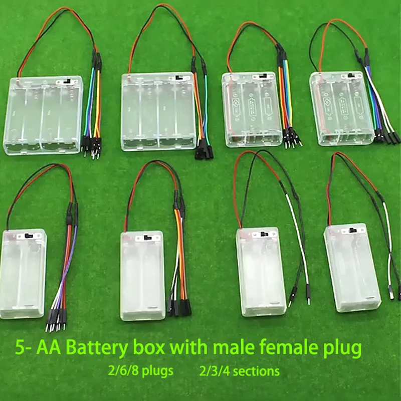 Фото DIY Circuit Power Различные провода Держатели батарей для 5-батарей типа АА для проектов производителя STEM Образование Электронный эксперимент №1