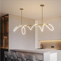 Nordic Silica LED Pendant Lights Dimmable Gold Minimalist Decor Chandeliers for Over Table Kitchen Dining Room Bar Hanging Lamps