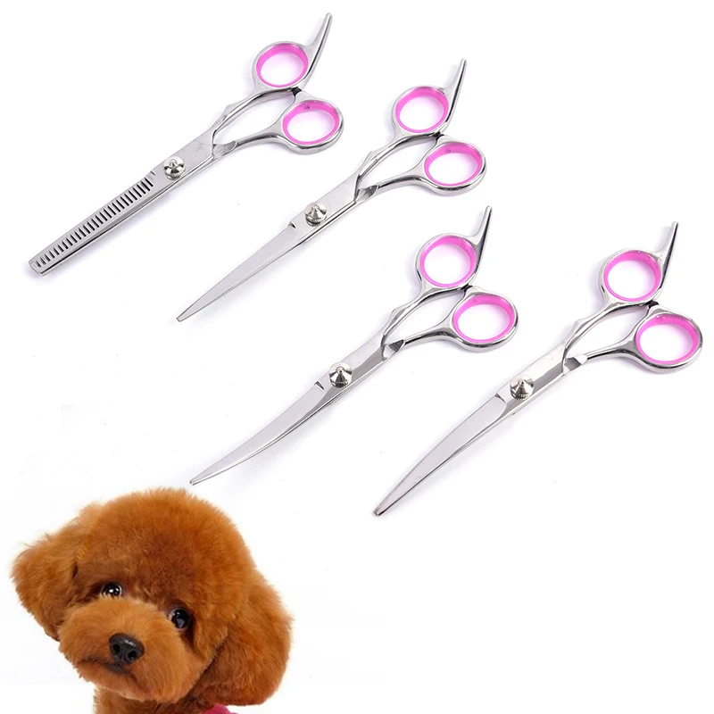 

6"Professional Pet Dog Grooming Scissors Set Straight&Curved&Thinning Shears Kit Curved Thinning Shear Scissors For Dogs