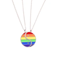 bagua alloy necklace creative design rainbow fashionable creative cartoon brooch lovely enamel badge clothing accessories