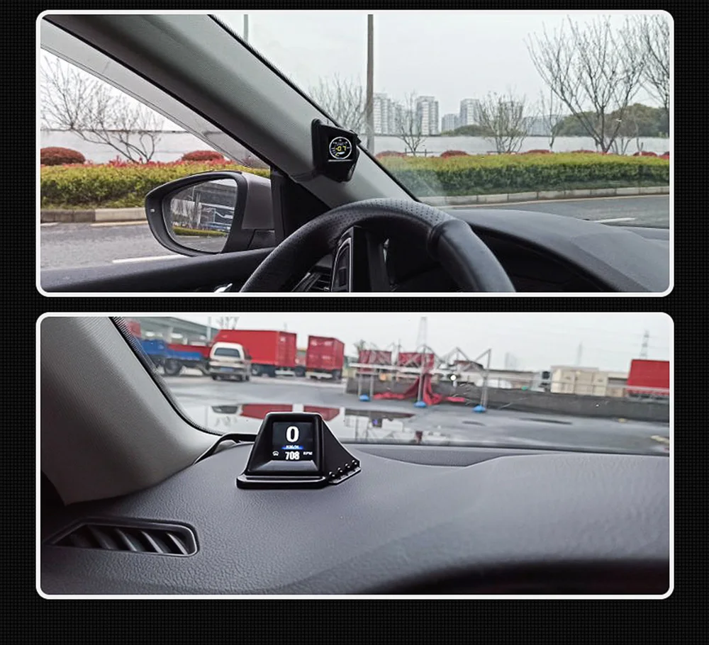 Фото Новый автомобильный компьютер A401 HUD OBD2+GPS с проекционным дисплеем: тахометр, давление турбонаддува, давление масла, частота вращения двигателя, температура воды, спидометр №5