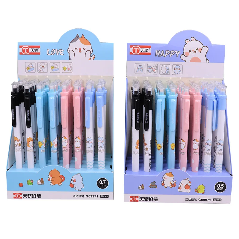 

2pcs Kawaii Mechanical Pencils 0.5 0.7mm Automatic Press Pencils Writing Tool School Office Stationery Cute School Supplies