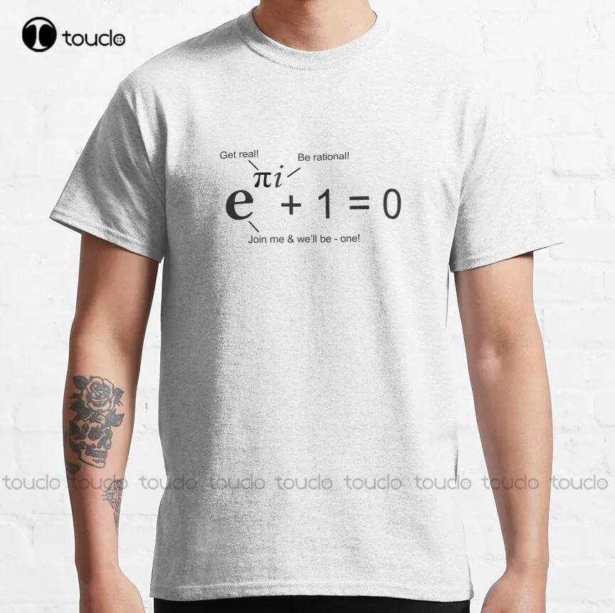 

Уникальная футболка Euler'S с самым красивым уравнением в математике, Классическая футболка на заказ, футболка для подростков унисекс с цифров...