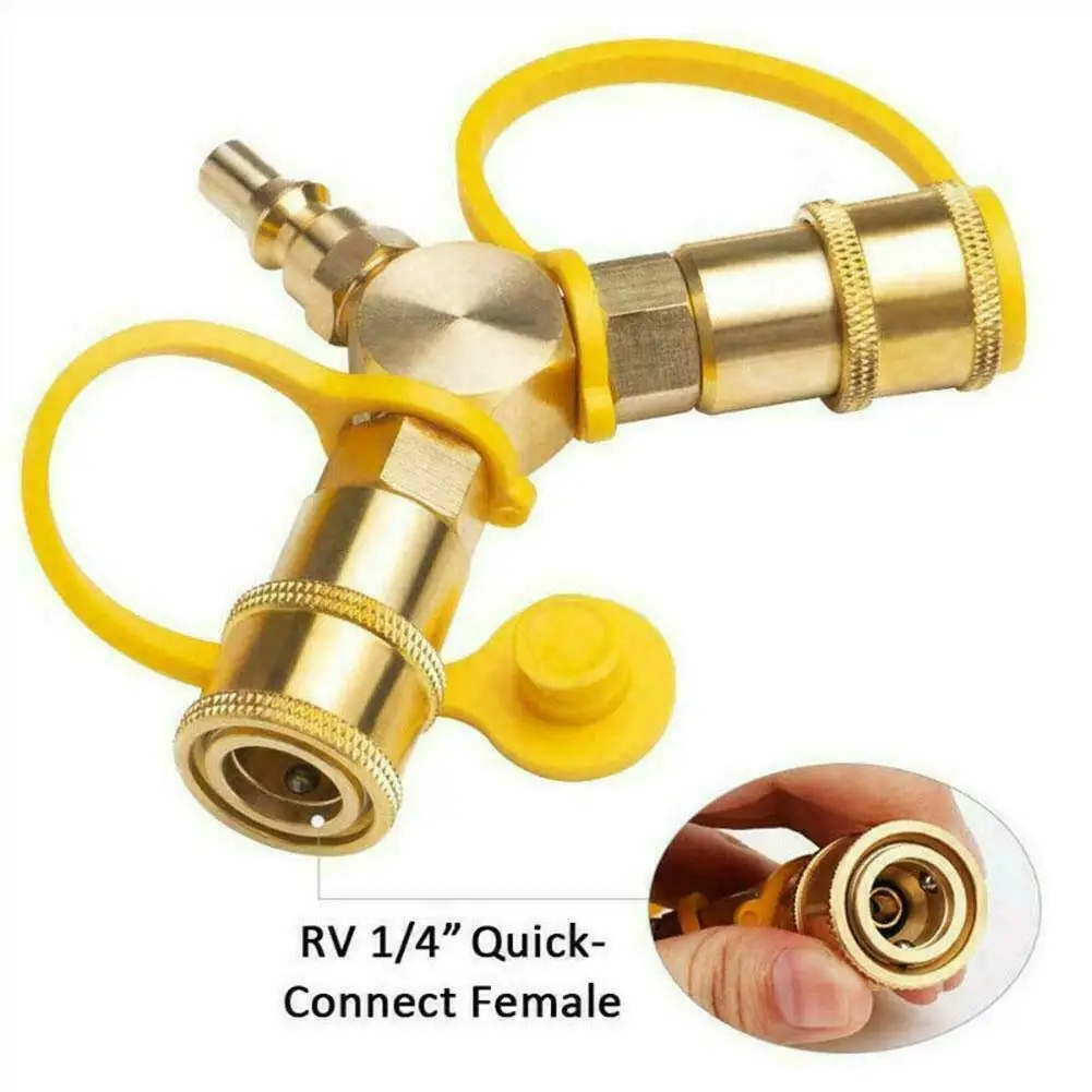 

Gas Tank 1/4 Y Splitter Adapter Corrosion-resistant Premium Brass Material Quick Connector For Home Bbq Grill Drop shipping