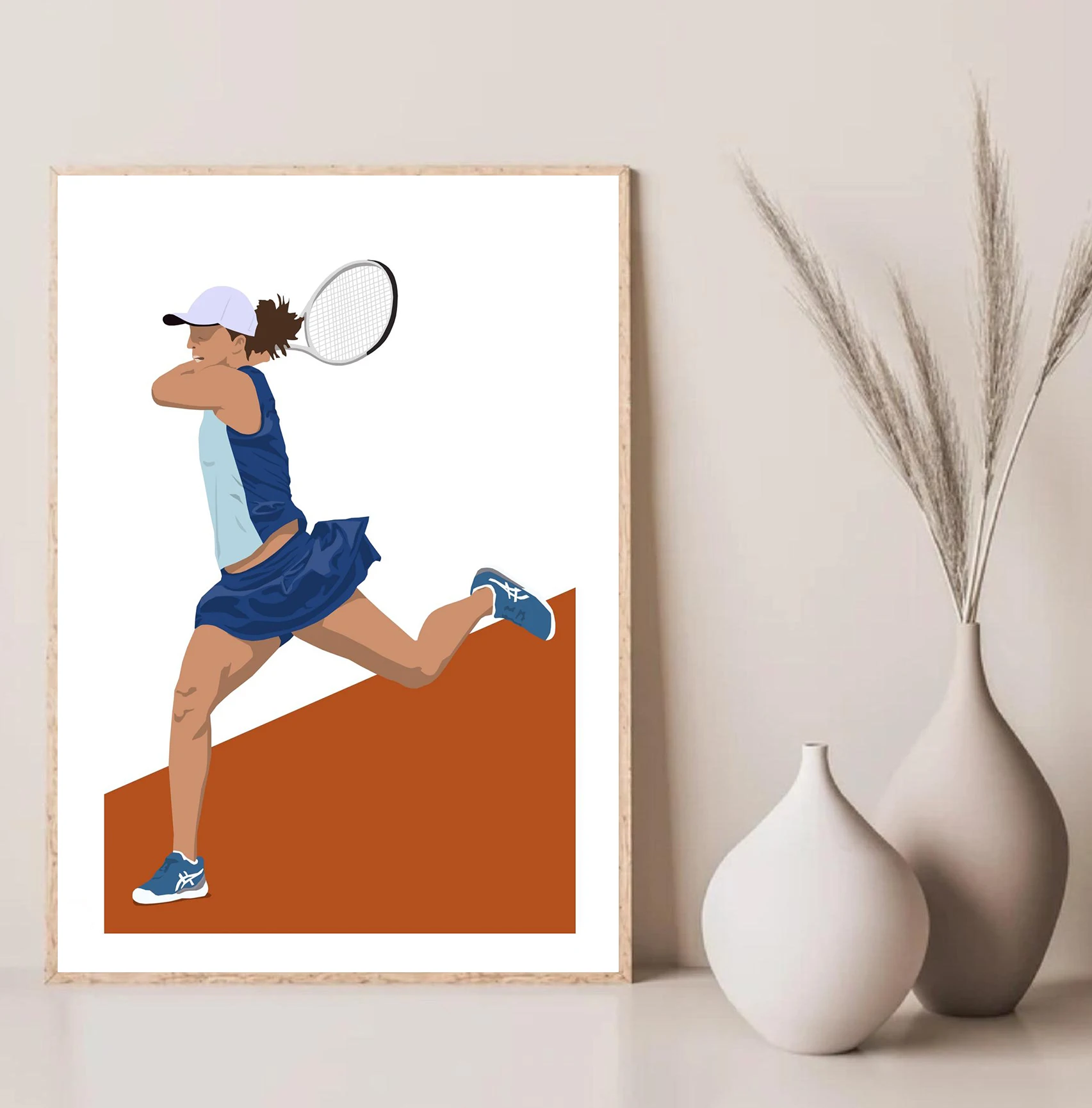 Современный скандинавский минималистичный теннисист мультяшная иллюстрация