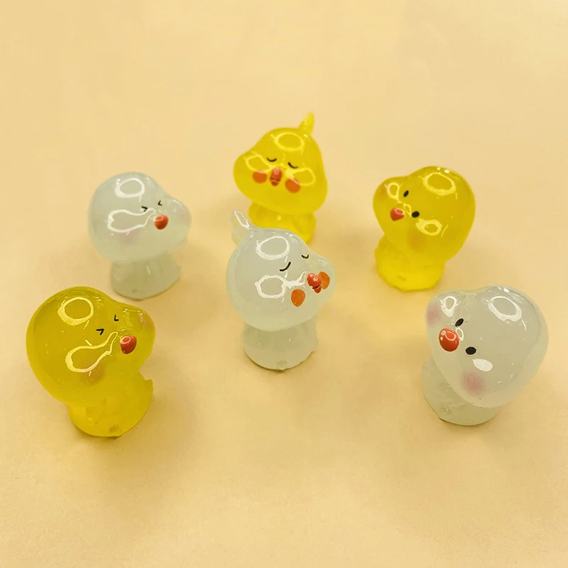 

5Pcs Kawaii luminous Chicken Resin Cabochons For Hairpin Scrapbooking DIY Jewelry Craft Decoration Accessories Random Style