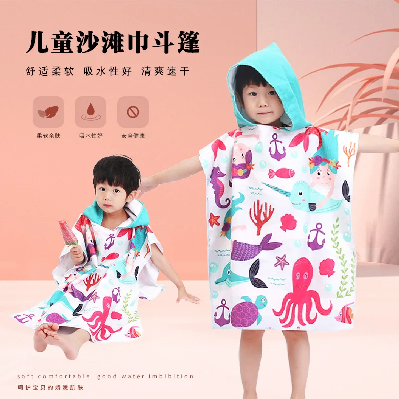 

Cartoon Baby Bath Towel Microfiber Cotton Hooded Newborn Cape Towels Soft Poncho Children Bathing Stuff Infant Wash Towel