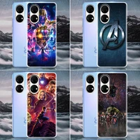 clear phone case for huawei p20 pro p30 p40 pro plus lite 4g p50 pro p smart z 2019 case soft cover marvel avengers marvel
