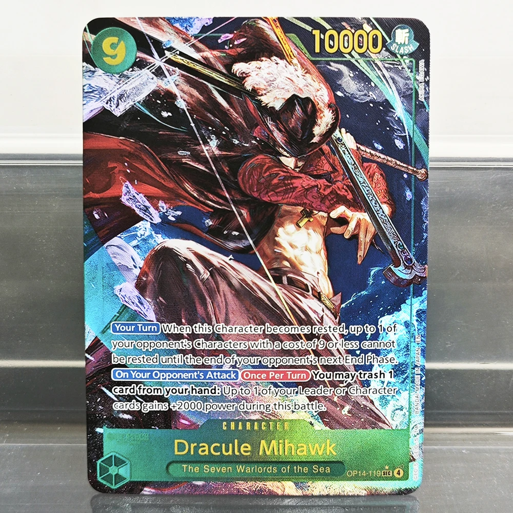 Фото Коллекционные карты One Piece TCG OPCG-6: Фольгированные карты с аниме-персонажами для домашней игры — Дракул Михоук/Шанкс/Санжи/Зоро/Эдвард №3