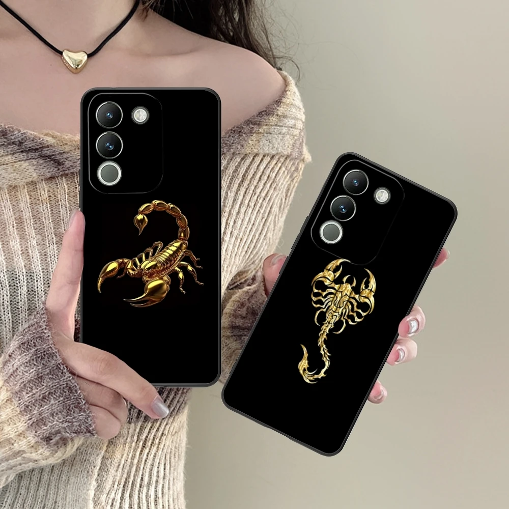 Colored Golden Scorpio Mobile Cell Phone Case for VIVO Y95 Y93 Y31 Y20 V19 V17 V15 Pro X60 NEX Black Soft Cover Shell